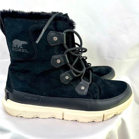 Sorel Womens Explorer II Joan Faux Fur Waterproof Ankle Boot Black 11 M Outdoor - Picture 1 of 11